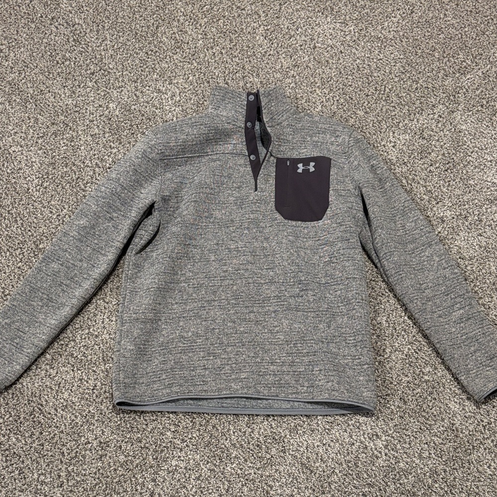Under Armour Men's Heathered Gray Zip-Up Sweater